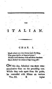 Tapa de The Italian: Or the Confessional of the Black Penitents. A Romance. By Ann Radcliffe, ... In ..