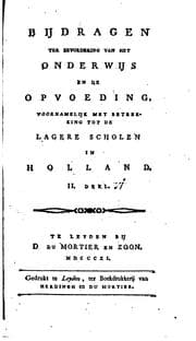 Tapa de Bijdragen ter bevordering van het onderwijs en de opvoeding, voor-namelijk met betrekking tot de ...