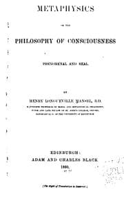 Tapa de Metaphysics, Or, The Philosophy of Consciousness, Phenomenal and Real