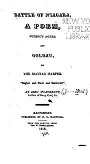 Tapa de Battle of Niagara: A Poem, Without Notes : and Goldau, Or, The Maniac Harper