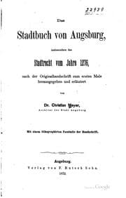 Tapa de Das Stadtbuch von Augsburg