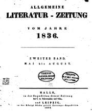Tapa de Allgemeine Literatur-zeitung