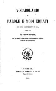 Tapa de Vocabolario di parole e modi errati che sono comunemente in uso