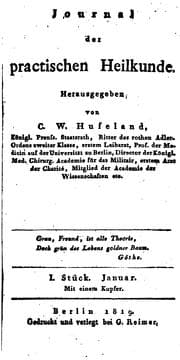 Tapa de Hufeland's Journal der practischen Heilkunde