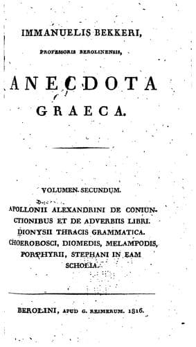 Tapa de Anecdota graeca.