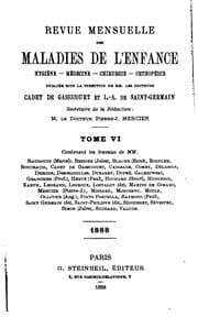 Tapa de Revue mensuelle des maladies de l'enfance