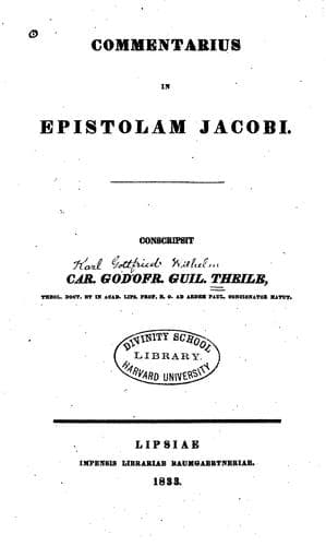 Tapa de Commentarius in Epistolam Jacobi