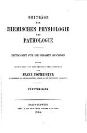 Tapa de Beitraege zur chemischen physiologie und pathologie