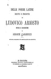 Tapa de Delle poesie latine edite e inedite di Ludovico Ariosto