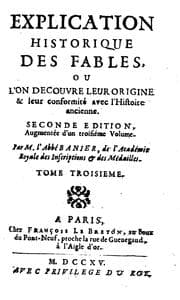 Tapa de Explication historique des fables, ou l'on decouvre leur origine & leur conformité avec l ..