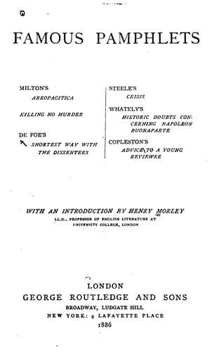 Tapa de Famous Pamphlets