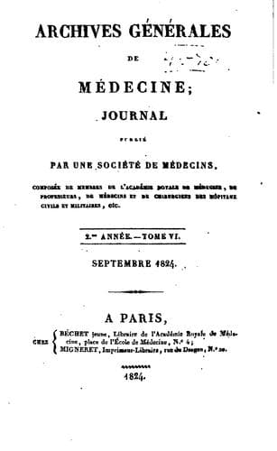 Tapa de Archives générales de médecine