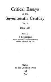Tapa de Critical Essays of the Seventeenth Century ..