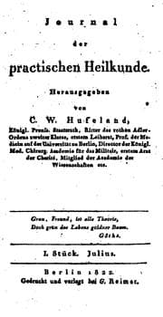 Tapa de Hufeland's Journal der practischen Heilkunde
