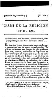 Tapa de L'ami de la religion et du roi