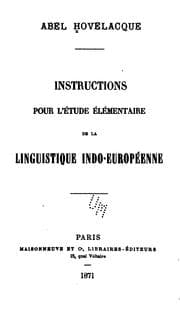 Tapa de Instructions pour l'étude élémentaire de la linguistique indo-européenne