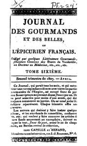 Tapa de Journal des gourmands et des belles, ou, L'épicurien français