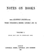 Tapa de Notes on Books: Being an Analysis of the Works Published During Each Quarter ...