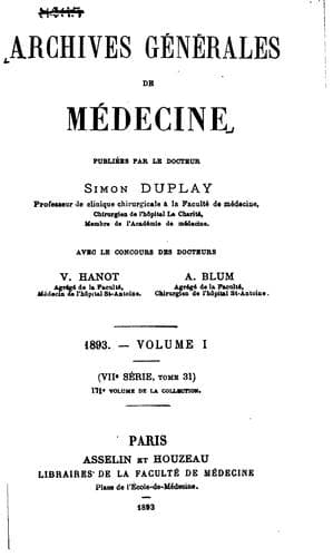 Tapa de Archives generales de medecine