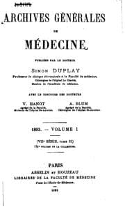 Tapa de Archives generales de medecine