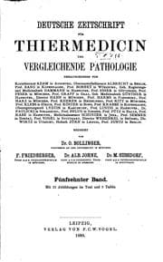 Tapa de Deutsche Zeitschrift für Thiermedicin und vergleichende Pathologie