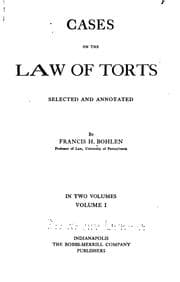 Tapa de Cases on the law of torts