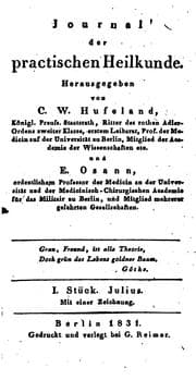 Tapa de Hufeland's Journal der practischen Heilkunde
