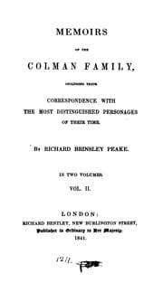 Tapa de Memoirs of the Colman family, including their correspondence