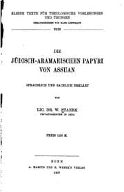 Tapa de Die jüdisch-aramaeischen Papyri von Assuan