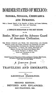 Tapa de Border States of Mexico: Sonora, Sinaloa, Chihuahua and Durango. With a General Sketch of the ..