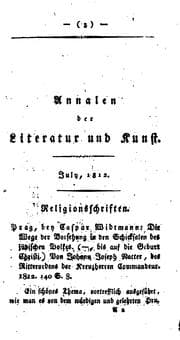 Tapa de Annalen der Literatur und Kunst des in- und Auslandes