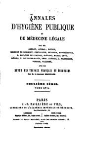 Tapa de Annales d'hygiène publique et de médecine légale
