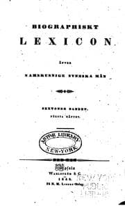 Tapa de Biographiskt Lexicon öfver namnkunnige Svenska Män