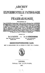 Tapa de Archiv fuer experimentelle pathologie und pharmakologie