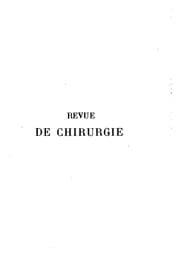 Tapa de Revue de chirurgie