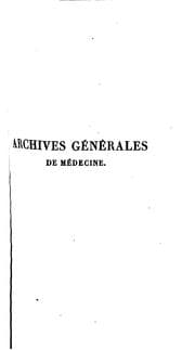 Tapa de Archives generales de medecine