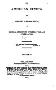 Tapa de The American Review of History and Politics, and General Repository of Literature and State Papers