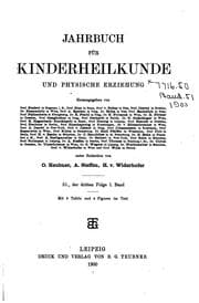 Tapa de Jahrbuch für Kinderheilkunde und physische Erziehung