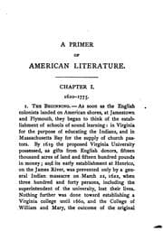 Tapa de A primer of American literature
