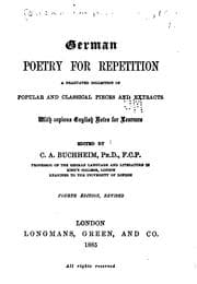 Tapa de German Poetry for Repetition: A Graduated Collection of Popular and Classical Pieces and ..