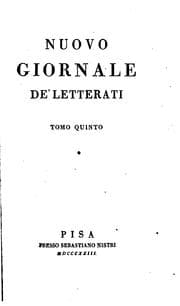Tapa de Nuovo giornale de' letterati