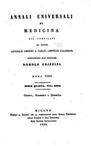 Tapa de Annali universali di medicina