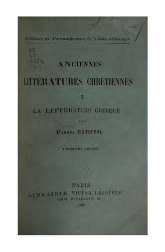 Tapa de La littérature grecque