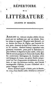 Tapa de Répertoire de la littérature ancienne et moderne