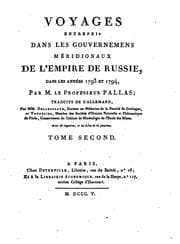 Tapa de Voyages entrepris dans les gouvernemens méridionaux de l'empire de Russie, dans les années 1793 ..