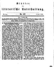Tapa de Blätter für literarische Unterhaltung