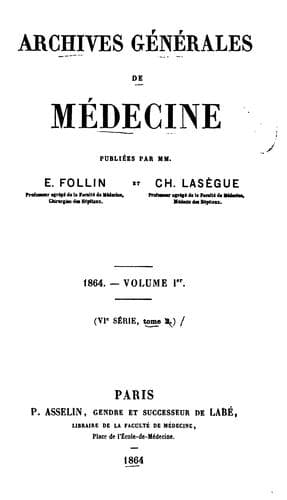 Tapa de Archives générales de médecine