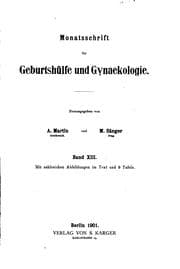 Tapa de Monatsschrift für Geburtshülfe und Gynäkologie