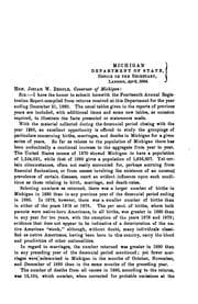 Tapa de Annual report relating to the registry and return of births, marriages, and deaths, in Michigan ...
