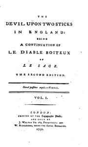 Tapa de The Devil Upon Two Sticks in England: Being a Continuation of Le Diable Boiteux of Le Sage
